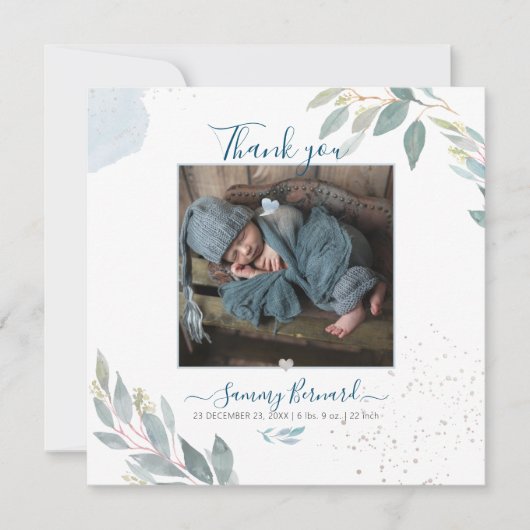 PixDezines Waterverf groen dank u Kaart (Voorkant)