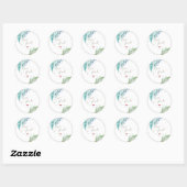 PixDezines Waterverf groen, tropische palmen Ronde Sticker (Vel)