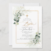 PixDezines Waterverf Gum Eucalyptus Baptisme Kaart (Voorkant)