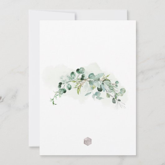 PixDezines Waterverf Gum Eucalyptus Bat Mitzvah Kaart (Achterkant)