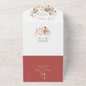 PixDezines Waterverf Herfst Garden Flowers All In One Uitnodiging (Buitenkant)