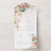 PixDezines Waterverf Herfst Garden Flowers All In One Uitnodiging (Binnen)