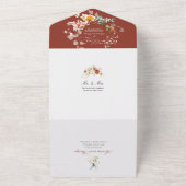 PixDezines Waterverf Herfst Garden Flowers All In One Uitnodiging (Buitenkant)