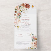 PixDezines Waterverf Herfst Garden Flowers All In One Uitnodiging (Binnen)