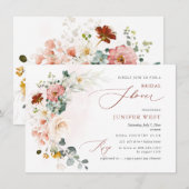 PixDezines Waterverf Herfst Garden Flowers Bridal Save The Date (Voorkant / Achterkant)