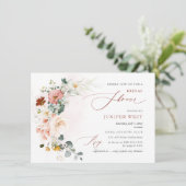 PixDezines Waterverf Herfst Garden Flowers Bridal Save The Date (Staand voorkant)