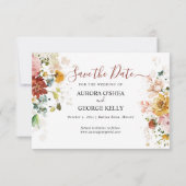 PixDezines Waterverf Herfst Garden Flowers Save The Date (Achterkant)