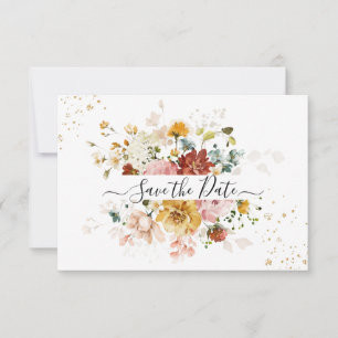 PixDezines Waterverf Herfst Garden Flowers Save The Date