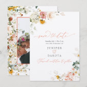 PixDezines Waterverf Herfst Garden Flowers Save The Date (Voorkant / Achterkant)