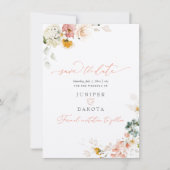 PixDezines Waterverf Herfst Garden Flowers Save The Date (Voorkant)