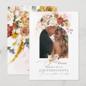 PixDezines Waterverf Herfst Garden Flowers Save The Date (Voorkant / Achterkant)