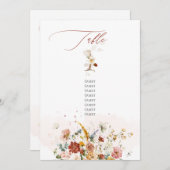 PixDezines Waterverf Herfst Garden Flowers Tabel 1 Kaart (Voorkant / Achterkant)