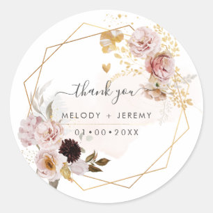 PixDezines Waterverf Herfst Tuin Bloemen Classic Ronde Sticker