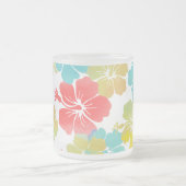 PixDezines waterverf hibiscus/sinaasappel/geel/bla Matglas Koffiemok (Center)