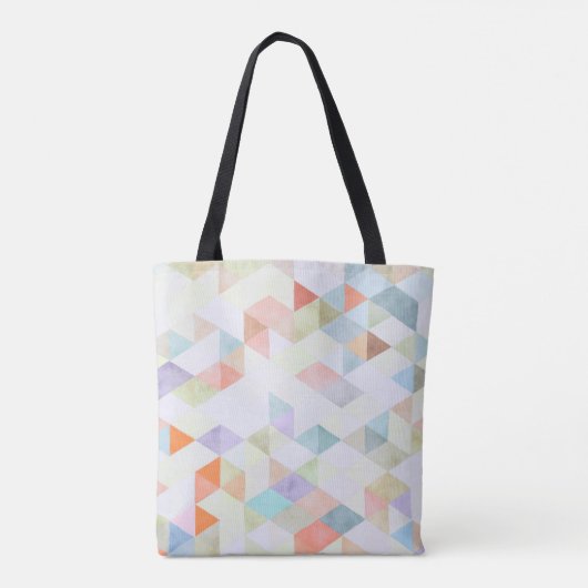 PixDezines Waterverf Katoen Snoep Driehoeken Tote Bag (Achterkant)