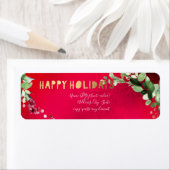 PixDezines Waterverf kerstwinter Wreath Etiket (Insitu)