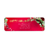 PixDezines Waterverf kerstwinter Wreath Etiket (Voorkant)