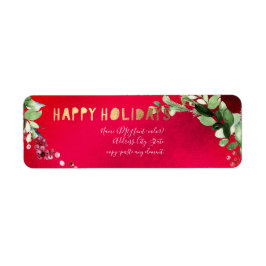 PixDezines Waterverf kerstwinter Wreath Etiket