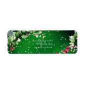 PixDezines Waterverf kerstwinter Wreath Etiket (Voorkant)