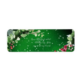 PixDezines Waterverf kerstwinter Wreath Etiket