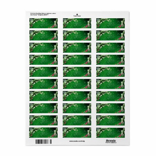 PixDezines Waterverf kerstwinter Wreath Etiket (Full Sheet)