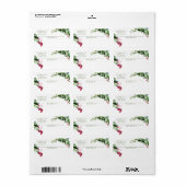 PixDezines Waterverf kerstwinter Wreath Etiket (Full Sheet)