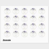 PixDezines Waterverf Lavender Paarse Rozen Ronde Sticker (Vel)