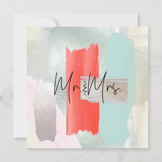 PixDezines Waterverf Levende koraal Seafoam Mist Kaart (Achterkant)