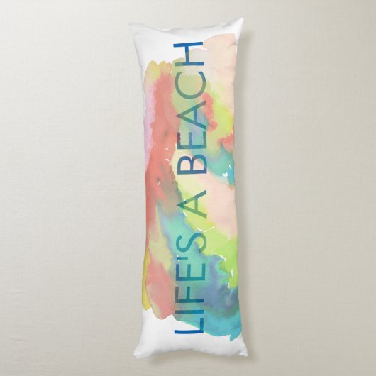 PixDezines waterverf life's strand lichaam kussen (Achterkant (Verticaal))