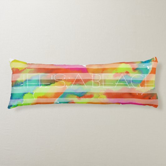 PixDezines waterverf life's strand lichaam kussen (Voorkant)