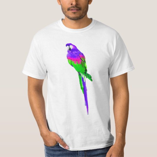 PixDezines waterverf macaw/paarse T-shirt (Voorkant)
