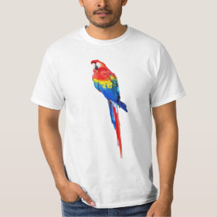 PixDezines waterverf macaw/red T-shirt