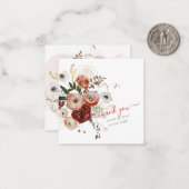 PixDezines Waterverf Marsala Red Autumn Love Note Notitiekaartje (Voorkant / Achterkant in situ)