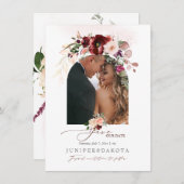 PixDezines Waterverf Marsala Red Autumn Love Save The Date (Voorkant / Achterkant)