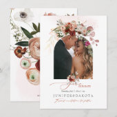 PixDezines Waterverf Marsala Red Autumn Love Save The Date (Voorkant / Achterkant)