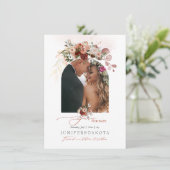 PixDezines Waterverf Marsala Red Autumn Love Save The Date (Staand voorkant)