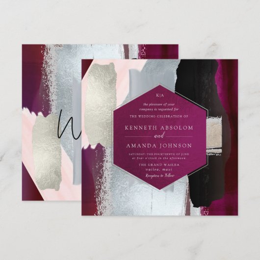 PixDezines Waterverf Masala Rood Grijs Kaart (Voorkant / Achterkant)