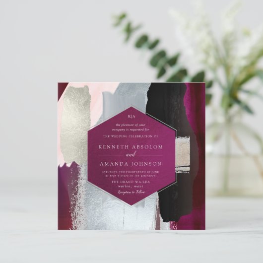 PixDezines Waterverf Masala Rood Grijs Kaart (Staand voorkant)