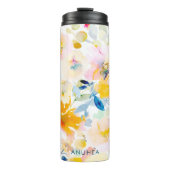 PixDezines WATERVERF MIDSUMMER TUIN ROZEN Thermosbeker (Voorkant)