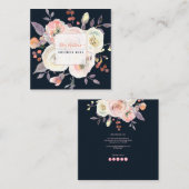 PixDezines Waterverf midzomerpastel rozen Vierkante Visitekaartje (Voorkant / Achterkant)