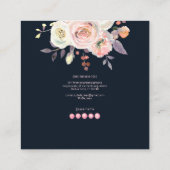 PixDezines Waterverf midzomerpastel rozen Vierkante Visitekaartje (Achterkant)