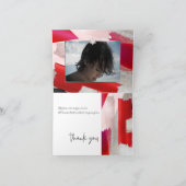 PixDezines Waterverf Mitzvah dank u, Rood Zwart Bedankkaart (Binnen)