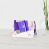 PixDezines Waterverf Mitzvah dank u, Violet Bedankkaart (Voorkant)