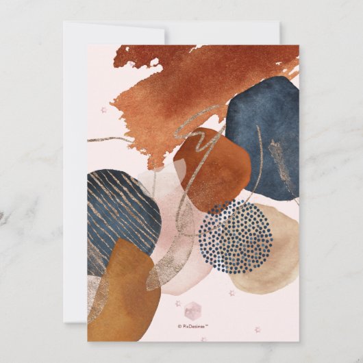 PixDezines Waterverf Modern Abstract Bat Mitzvah Kaart (Achterkant)