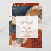 PixDezines Waterverf Modern Abstract Bat Mitzvah Kaart (Voorkant / Achterkant)