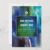 PixDezines Waterverf Modern Art Bar Mitzvah Kaart (Voorkant)