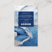 PixDezines Waterverf Modern Waves, Blauw+Zilver Visitekaartje (Achterkant)