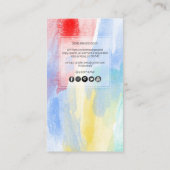 PixDezines Waterverf Modern Waves, Pastel Visitekaartje (Achterkant)