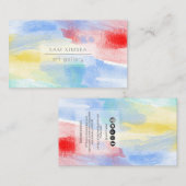 PixDezines Waterverf Modern Waves, Pastel Visitekaartje (Voorkant / Achterkant)
