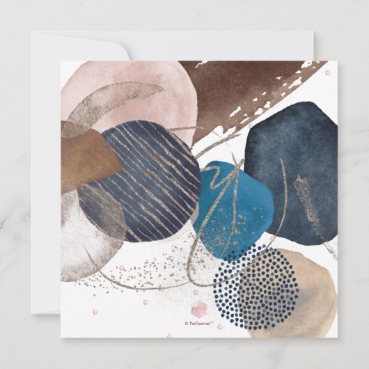 PixDezines Waterverf Moderne Abstracte vormen Kaart (Achterkant)